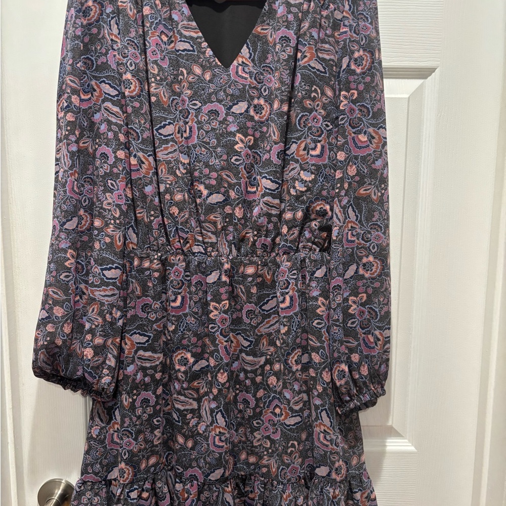 Floral Patterned Dress in Purple and Pink